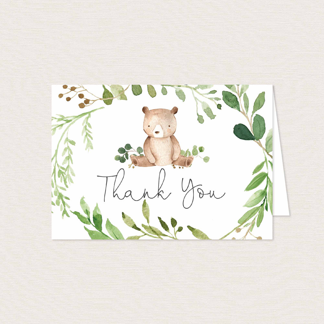 Baby Bear Baby Shower Thank You Card Printable