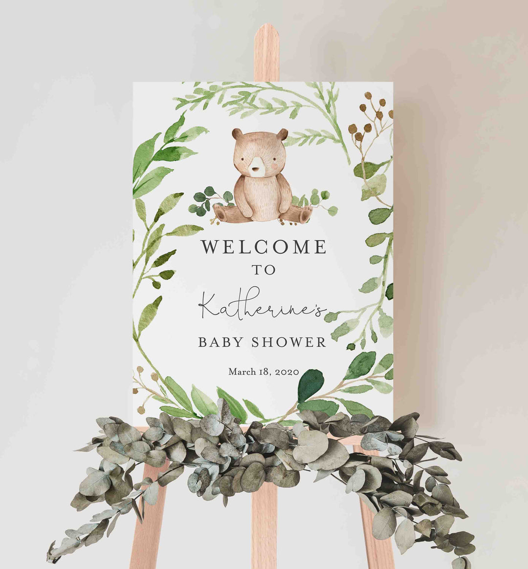 Baby Bear Baby Shower Welcome Sign Printable