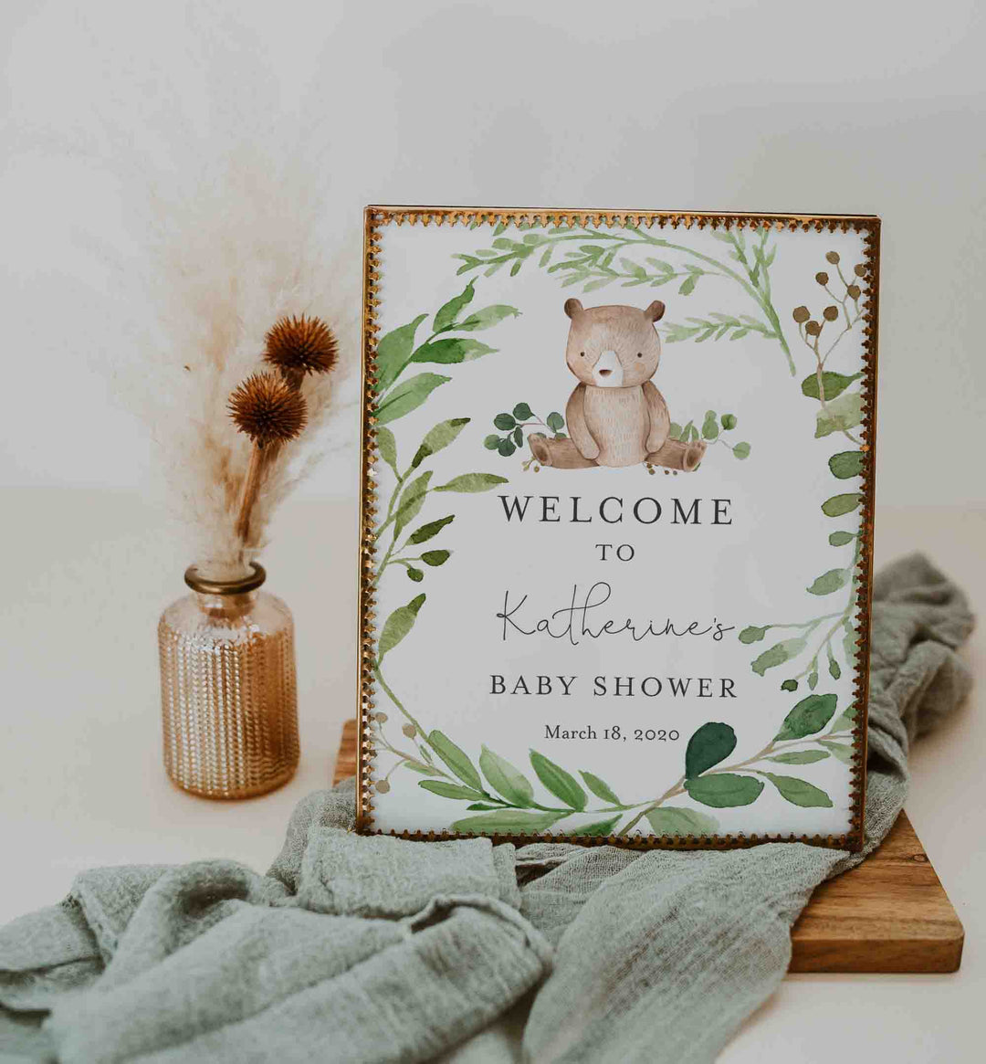 Baby Bear Baby Shower Welcome Sign Printable