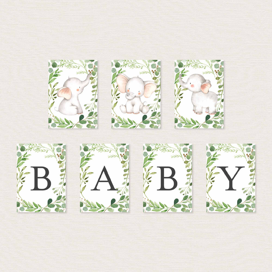 Baby Elephant Baby Shower Party Banner Printable