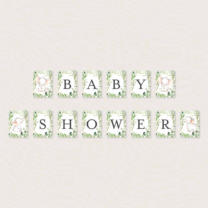 Baby Elephant Baby Shower Party Banner Printable