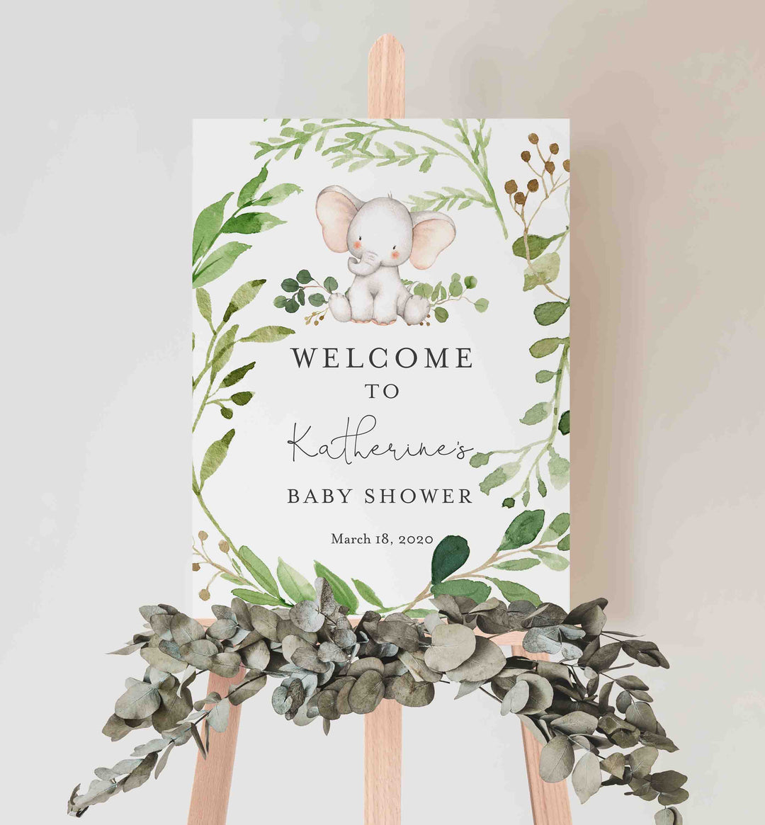 Baby Elephant Baby Shower Welcome Sign Printable