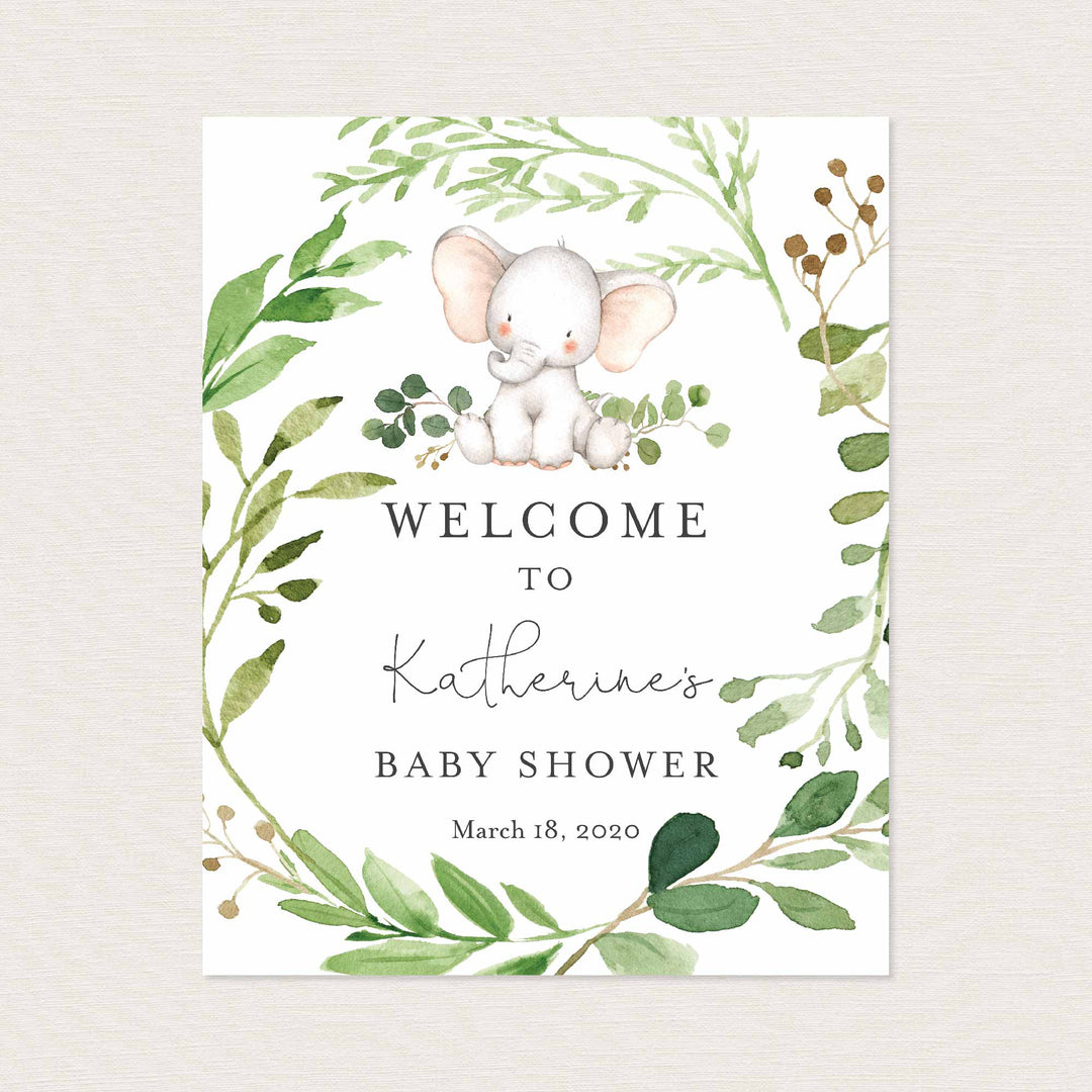 Baby Elephant Baby Shower Welcome Sign Printable