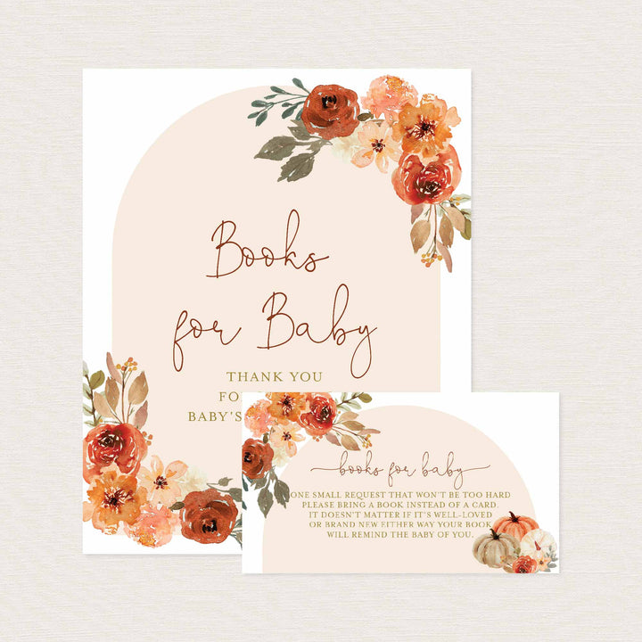 Floral Pumpkin Baby Shower Books For Baby Printable