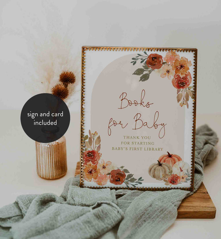 Floral Pumpkin Baby Shower Books For Baby Printable