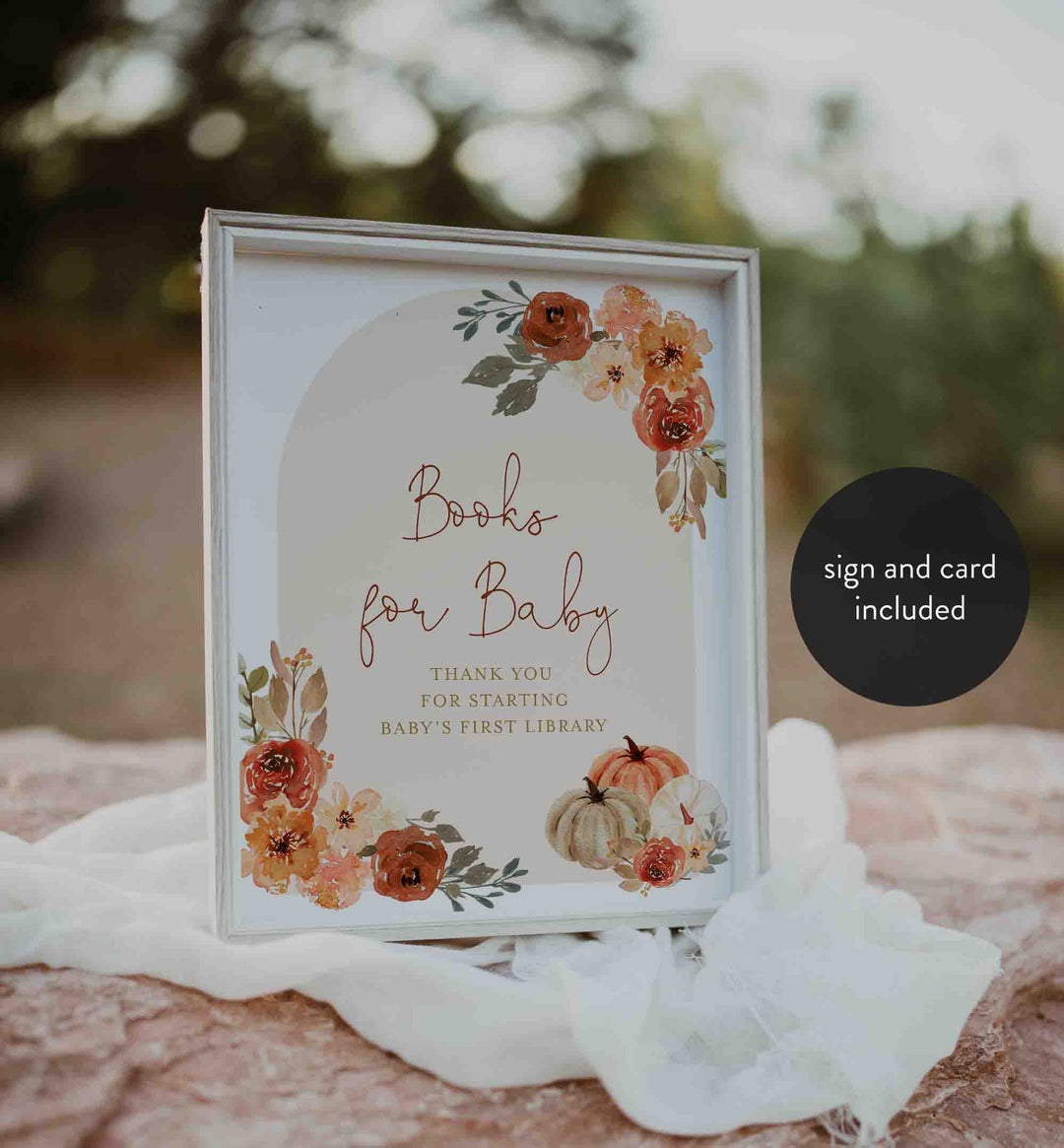 Floral Pumpkin Baby Shower Books For Baby Printable