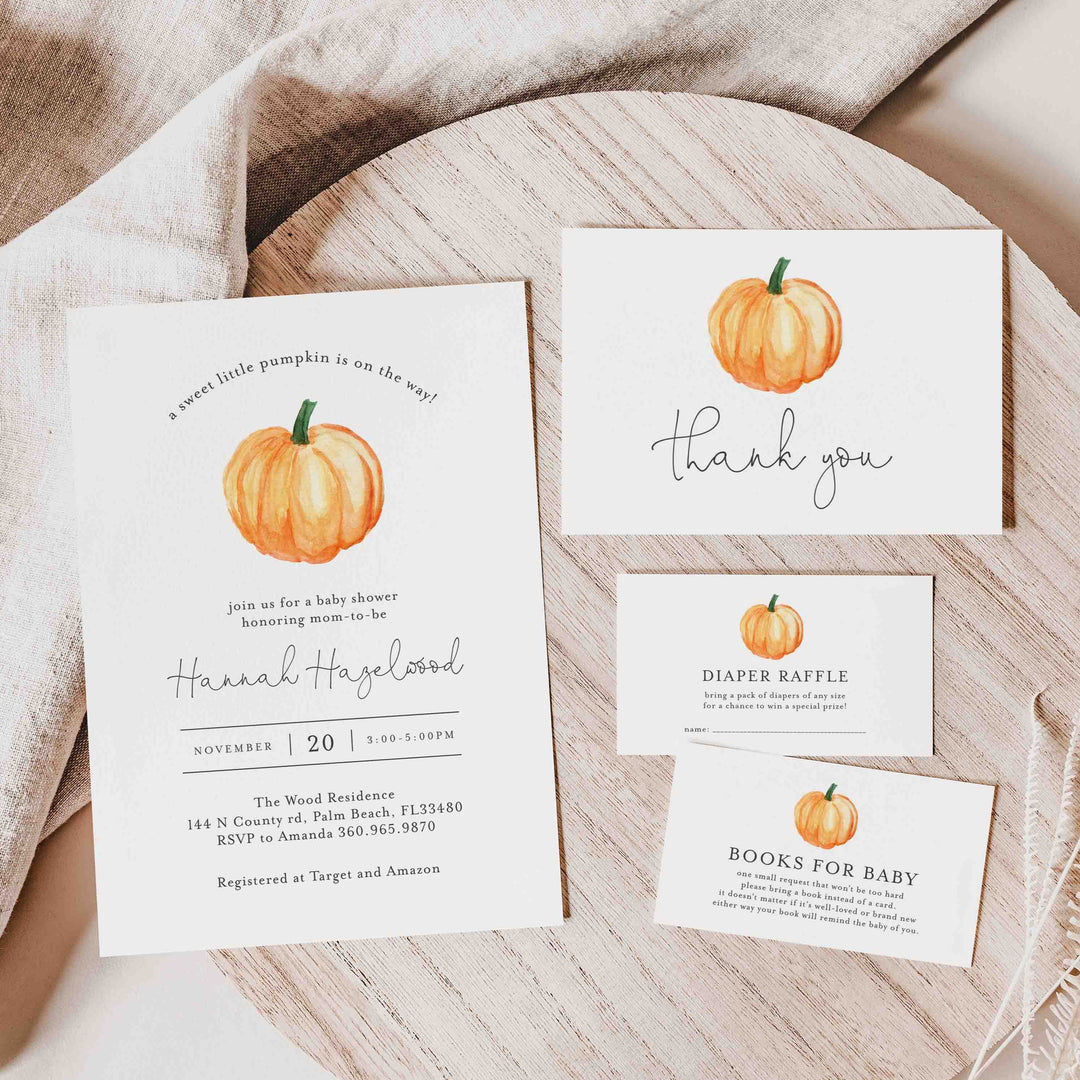 Little Pumpkin Baby Shower Suite Printable