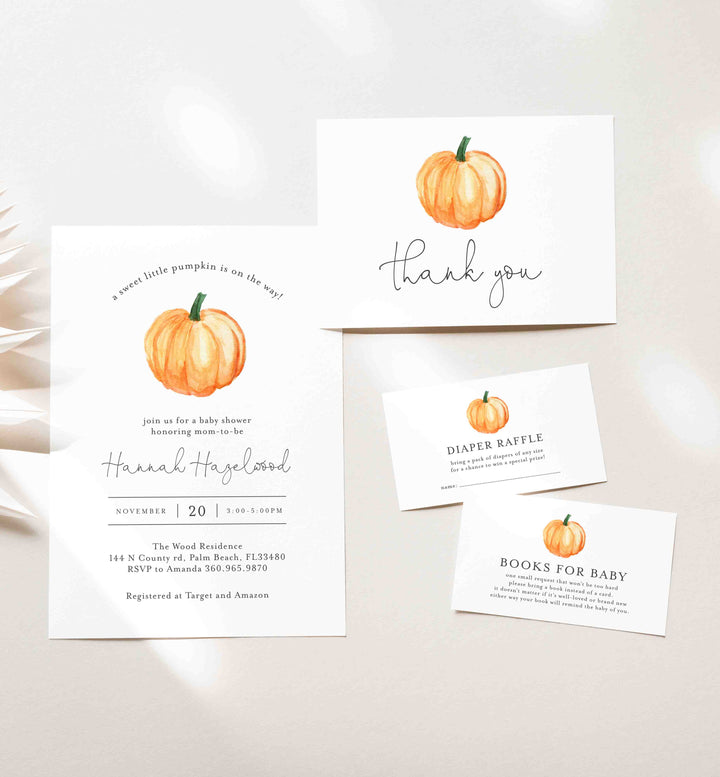 Little Pumpkin Baby Shower Suite Printable