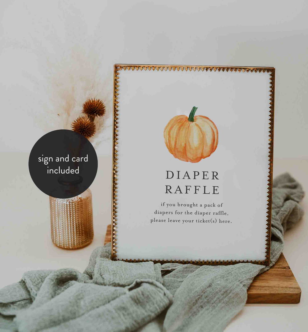 Little Pumpkin Baby Shower Diaper Raffle Printable