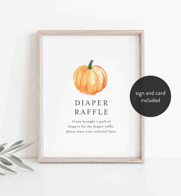 Little Pumpkin Baby Shower Diaper Raffle Printable