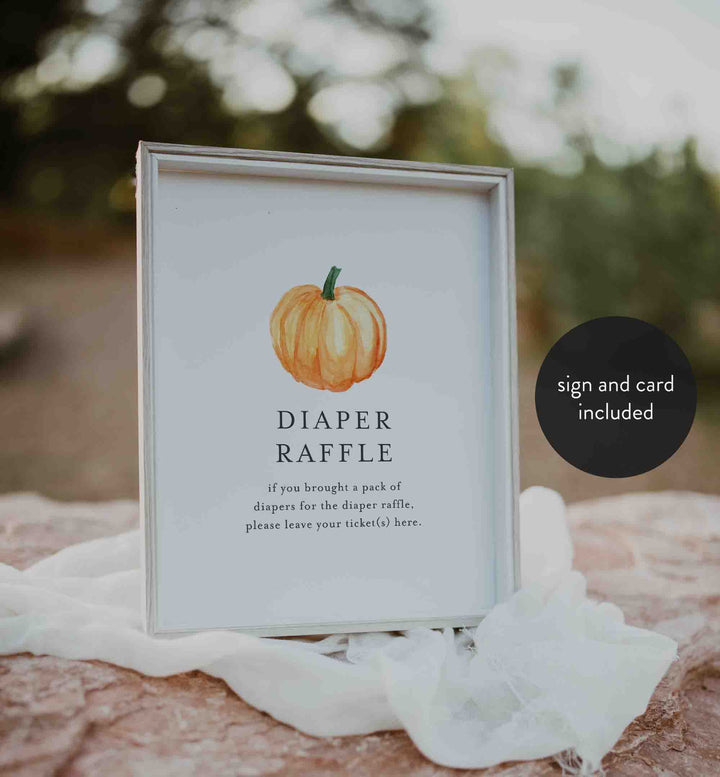 Little Pumpkin Baby Shower Diaper Raffle Printable