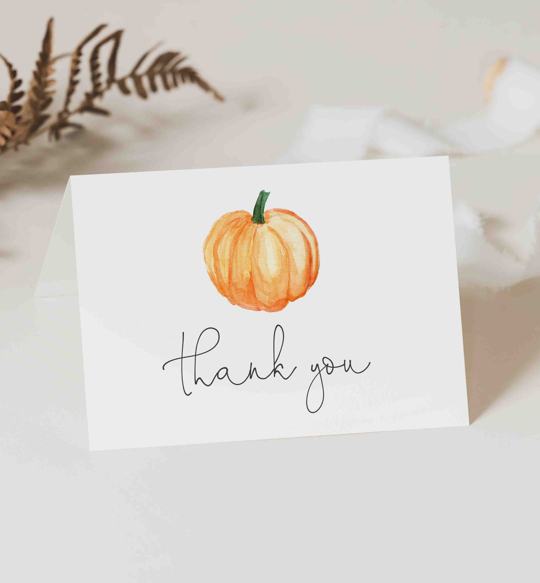 Little Pumpkin Baby Shower Thank You Card Printable