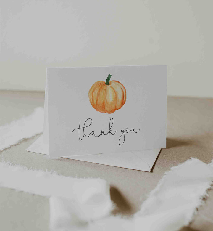 Little Pumpkin Baby Shower Thank You Card Printable