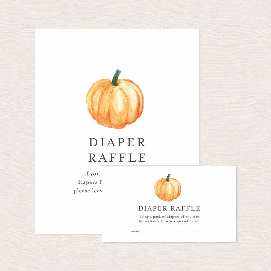 Little Pumpkin Baby Shower Diaper Raffle Printable