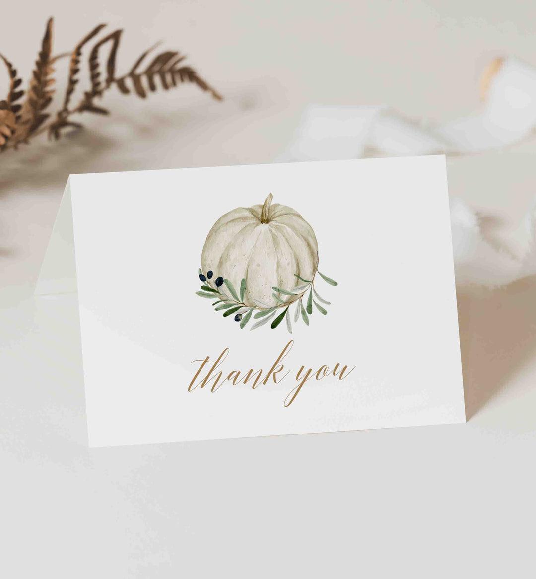 Sweet Pumpkin Baby Shower Thank You Card Printable