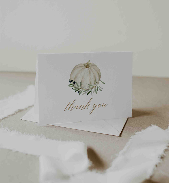 Sweet Pumpkin Baby Shower Thank You Card Printable