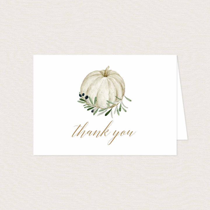 Sweet Pumpkin Baby Shower Thank You Card Printable