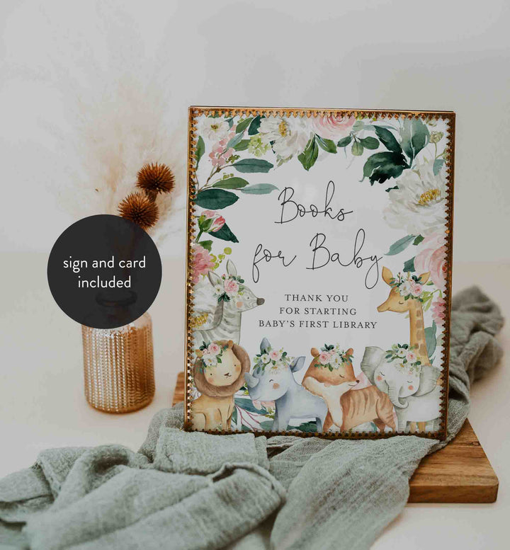 Safari Animals Blush Baby Shower Books For Baby Printable