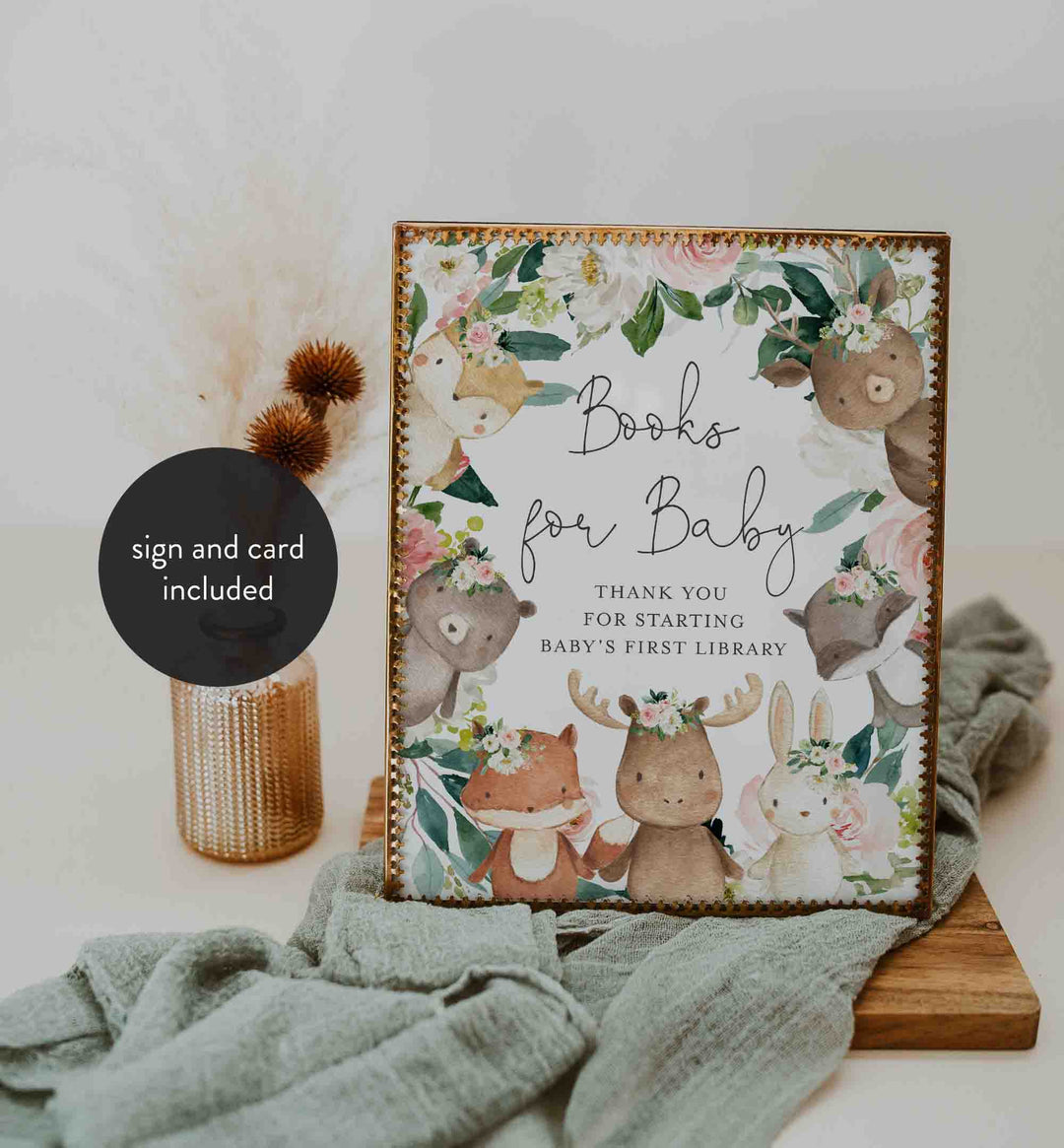 Woodland Friends Blush Baby Shower Books For Baby Printable