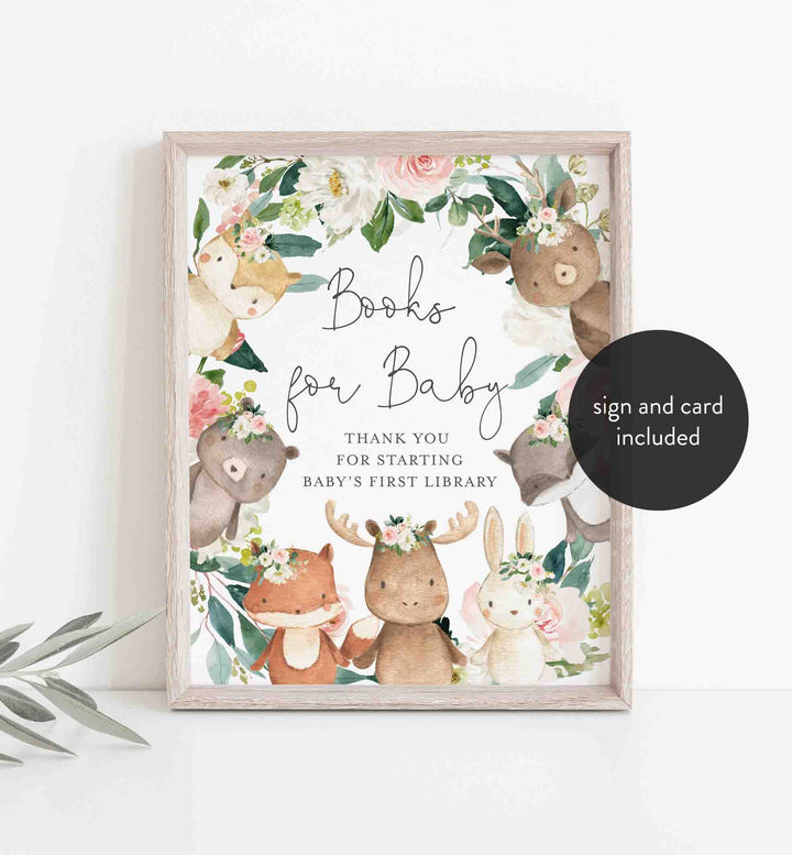 Woodland Friends Blush Baby Shower Books For Baby Printable