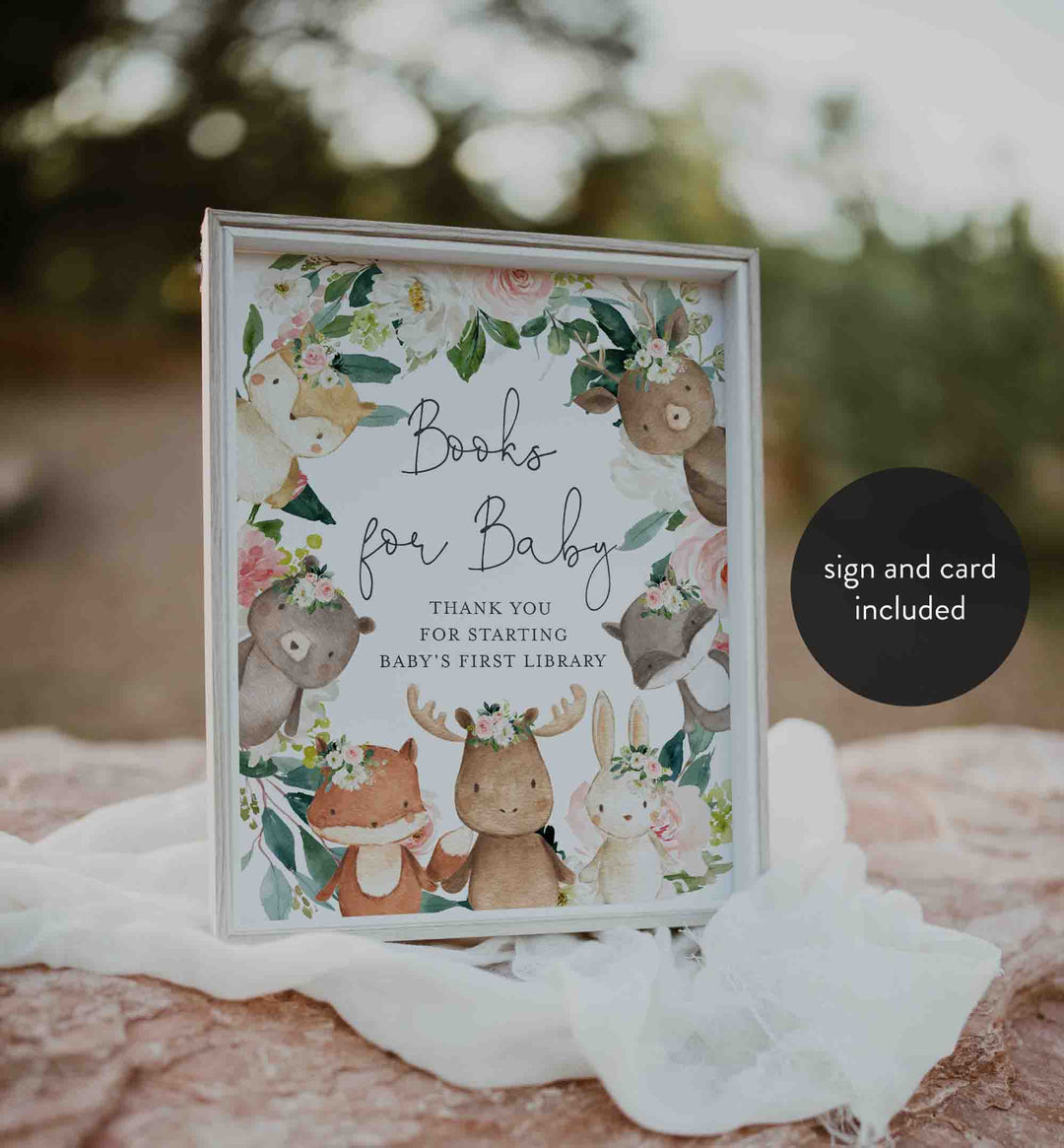 Woodland Friends Blush Baby Shower Books For Baby Printable