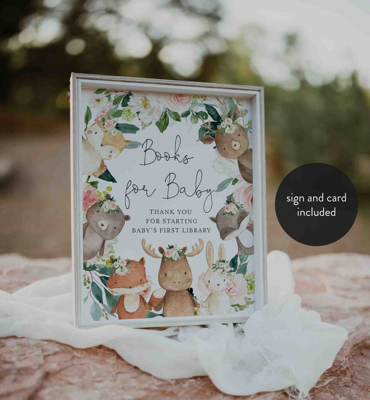 Woodland Friends Blush Baby Shower Books For Baby Printable