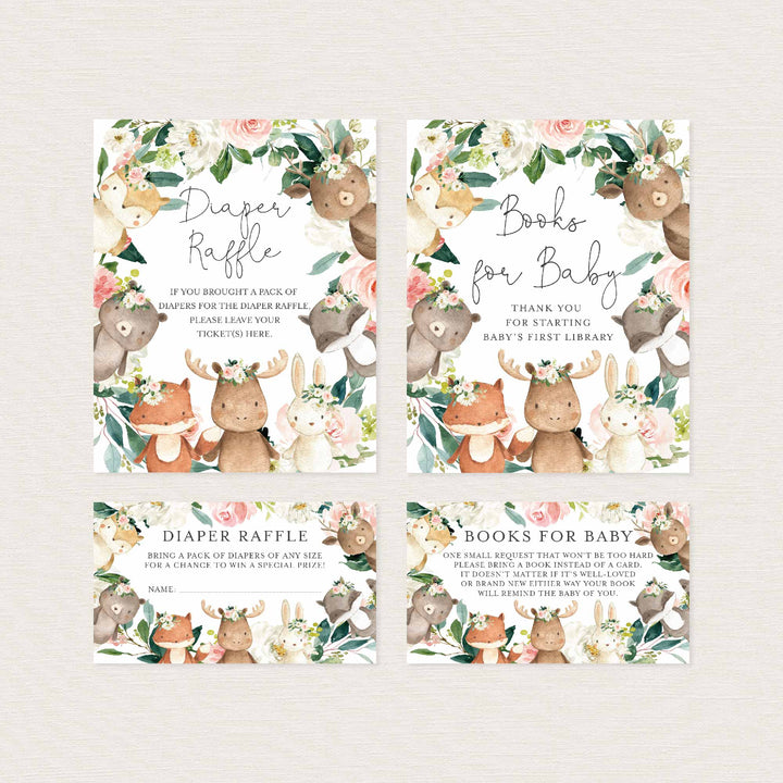 Woodland Friends Blush Baby Shower Suite Printable