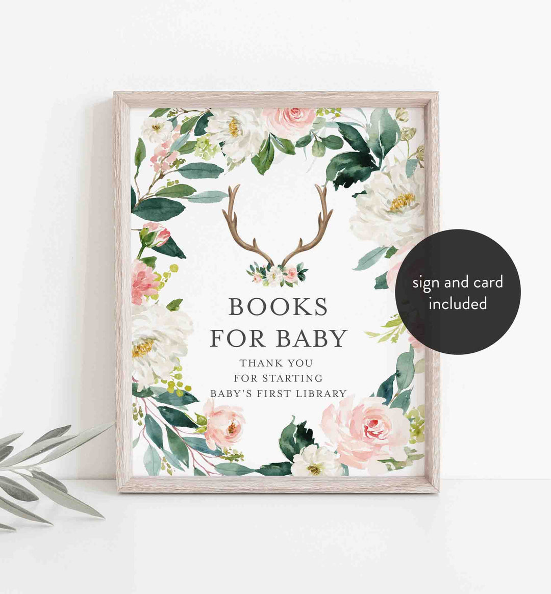 Antler Blush Baby Shower Books For Baby Printable