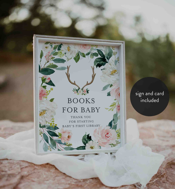 Antler Blush Baby Shower Books For Baby Printable