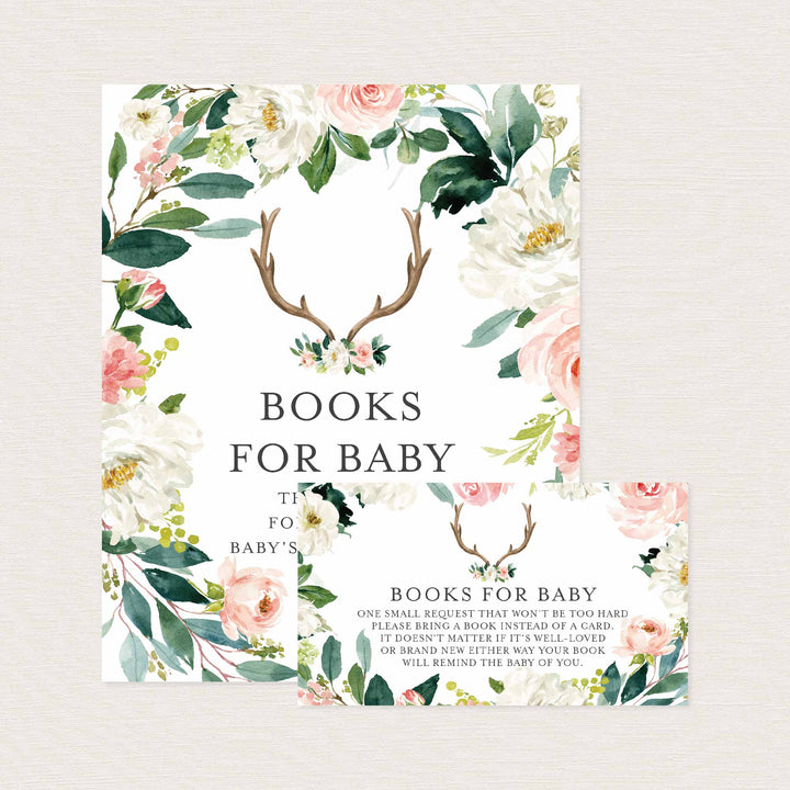 Antler Blush Baby Shower Books For Baby Printable