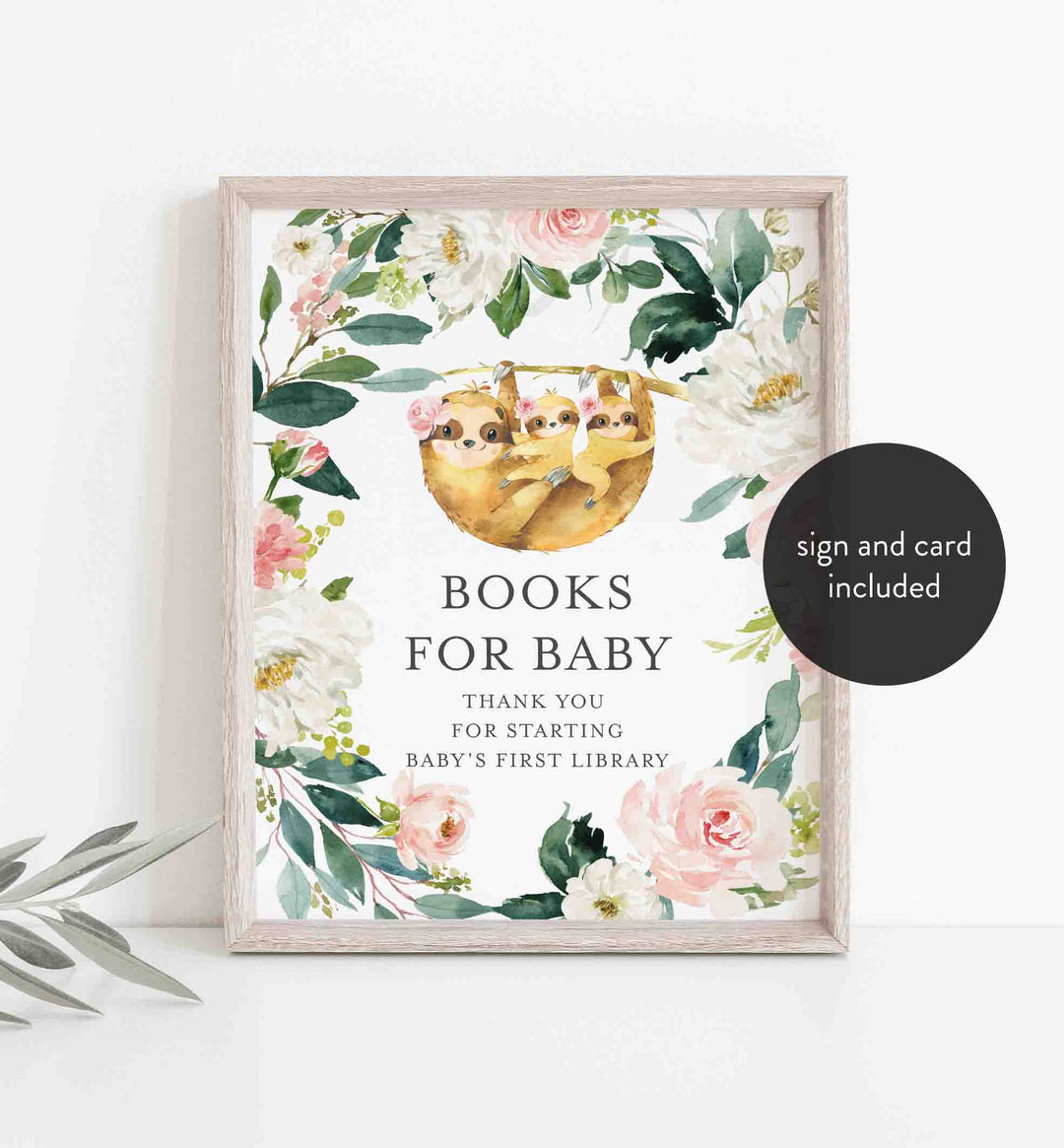 Twin Sloths Blush Baby Shower Books For Baby Printable