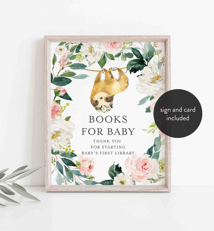 Sloth Blush Baby Shower Books For Baby Printable