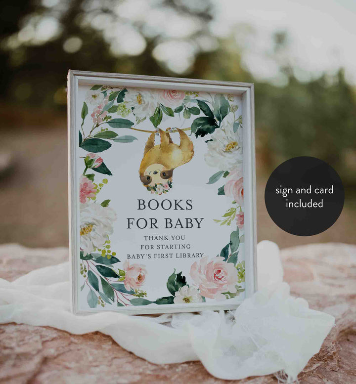 Sloth Blush Baby Shower Books For Baby Printable