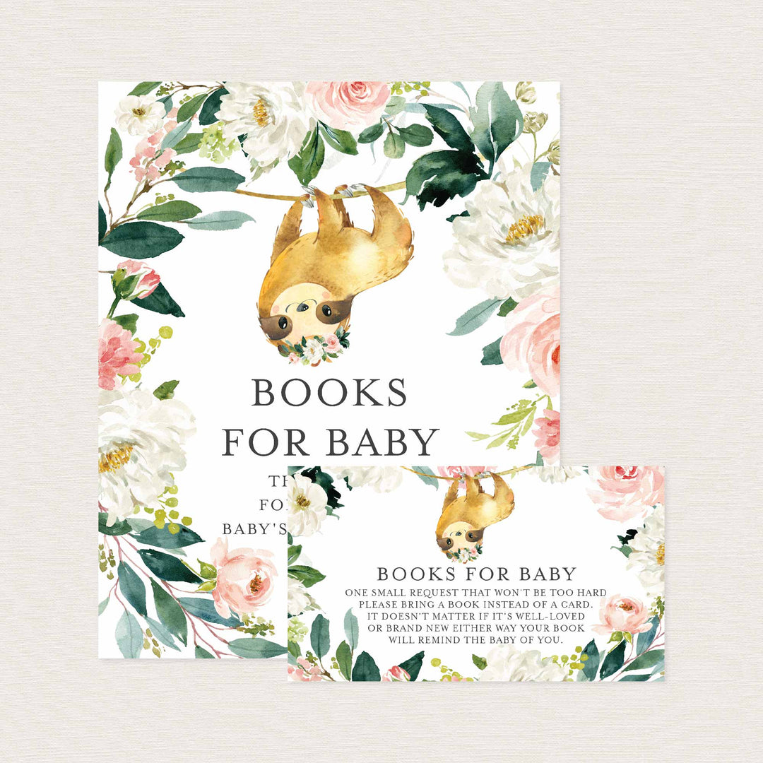 Sloth Blush Baby Shower Books For Baby Printable