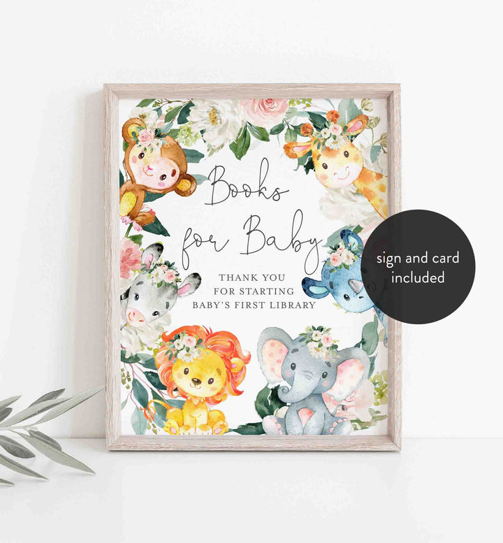 Jungle Animals Blush Baby Shower Books For Baby Printable