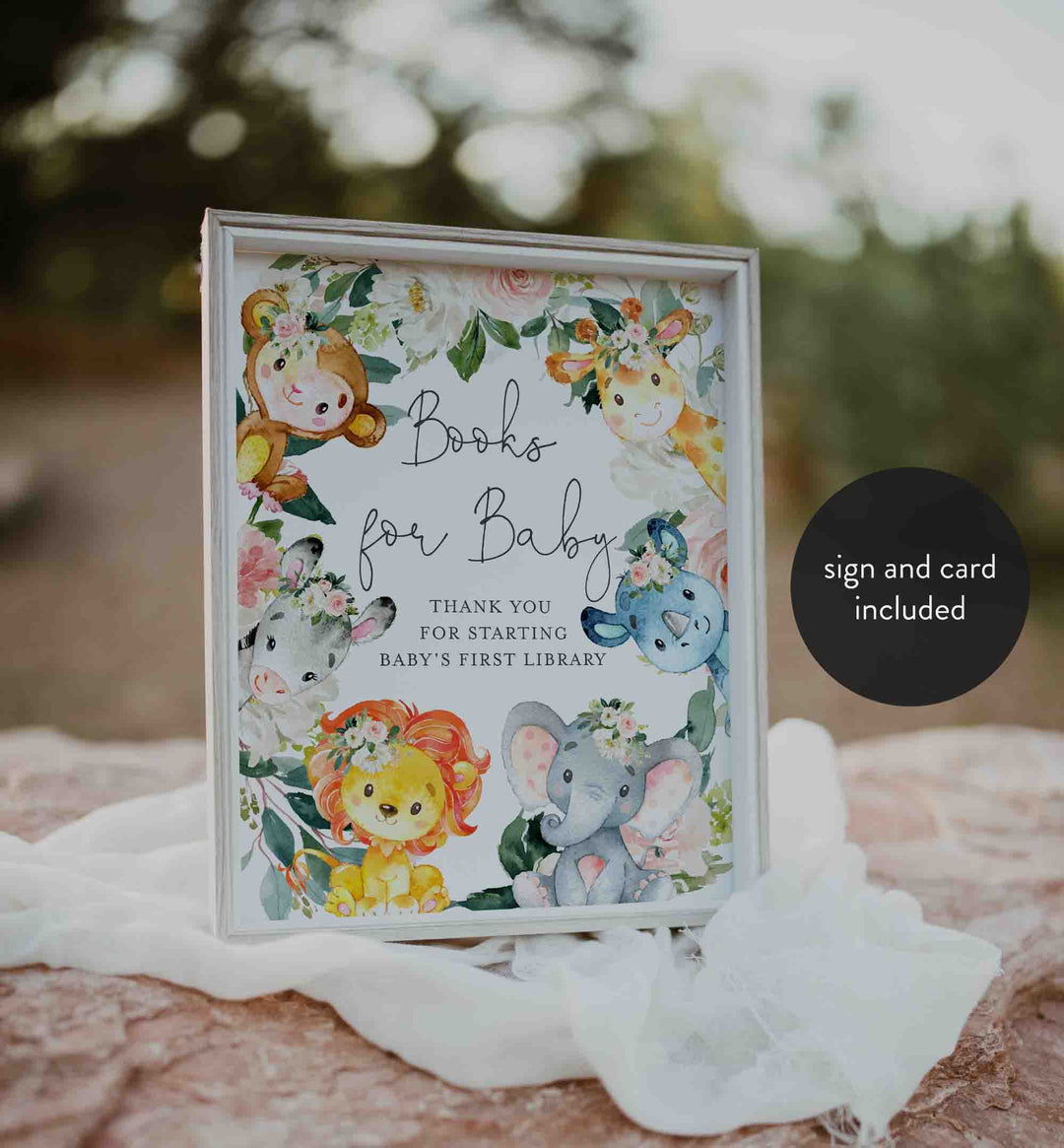 Jungle Animals Blush Baby Shower Books For Baby Printable