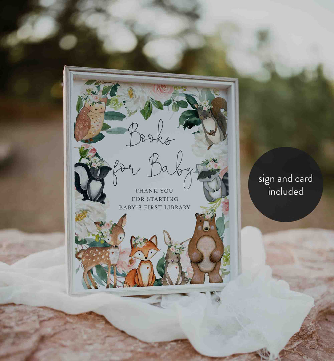 Woodland Animals Blush Baby Shower Books For Baby Printable