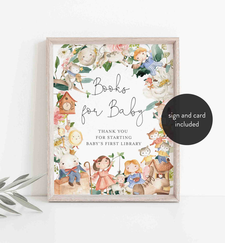 Nursery Rhymes Blush Baby Shower Books For Baby Printable