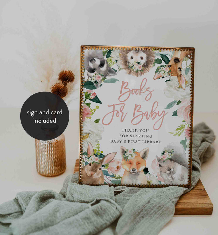 Forest Animals Blush Baby Shower Books For Baby Printable