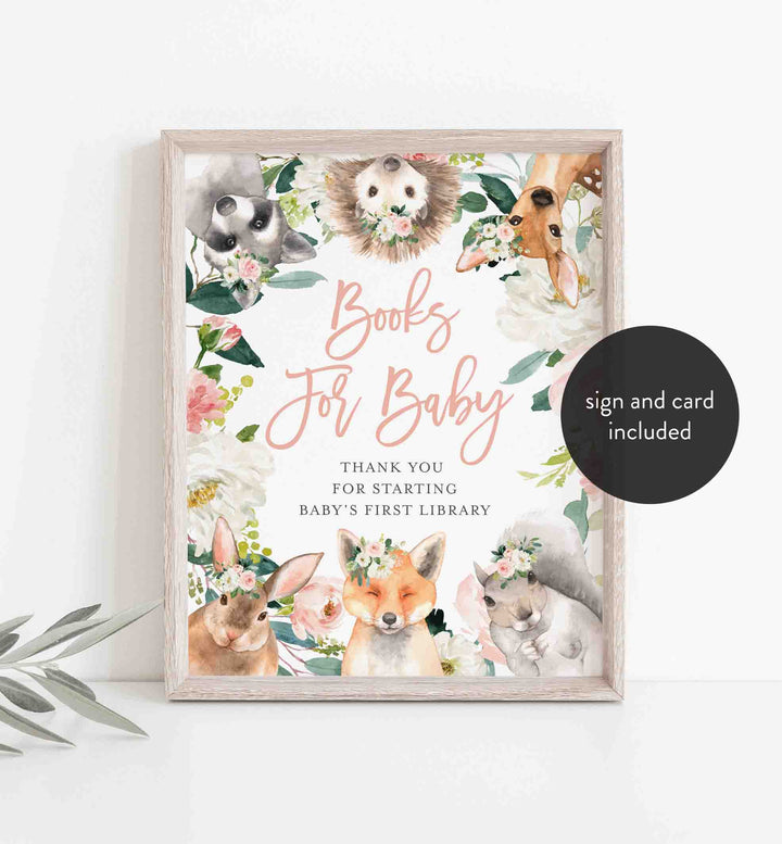 Forest Animals Blush Baby Shower Books For Baby Printable