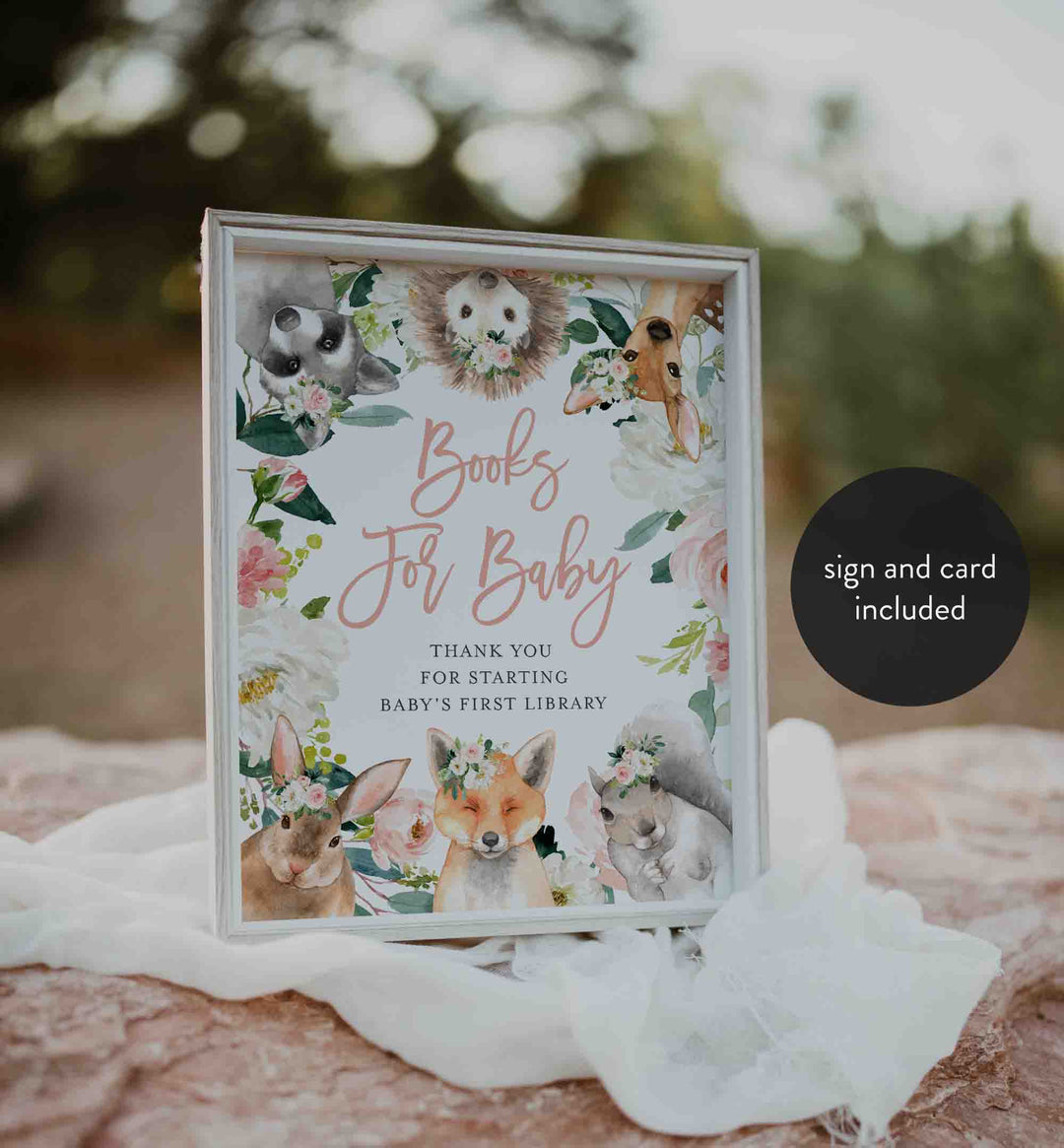 Forest Animals Blush Baby Shower Books For Baby Printable