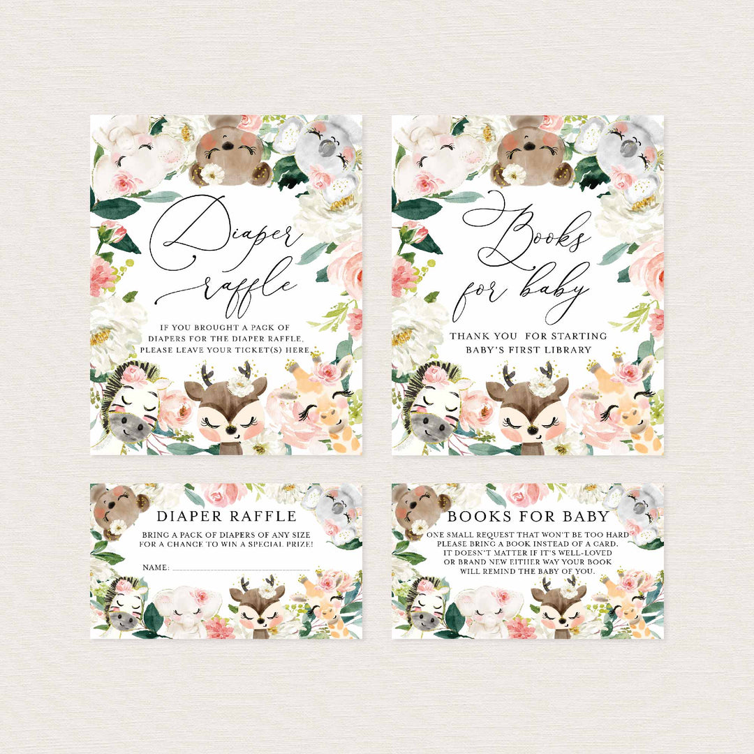 Baby Safari Blush Baby Shower Suite Printable