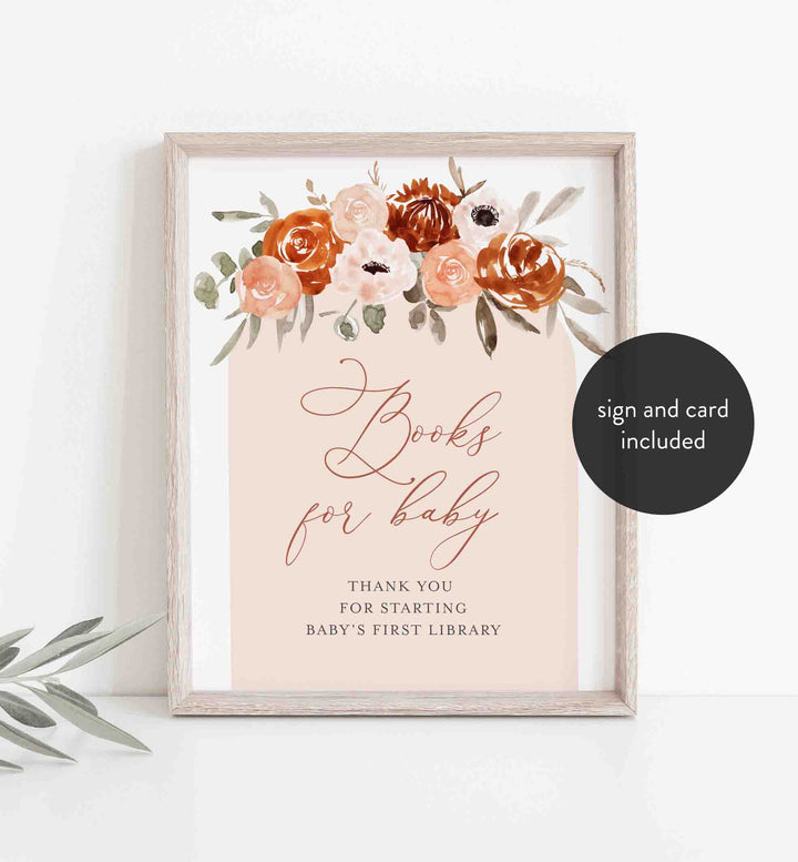 Orange Flower Baby Shower Books For Baby Printable