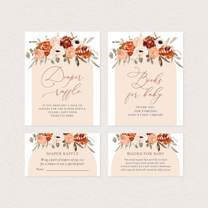 Orange Flower Baby Shower Suite Printable