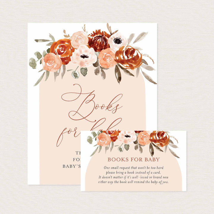 Orange Flower Baby Shower Books For Baby Printable