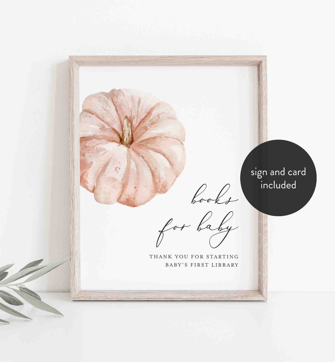 Minimal Pumpkin Baby Shower Books For Baby Printable