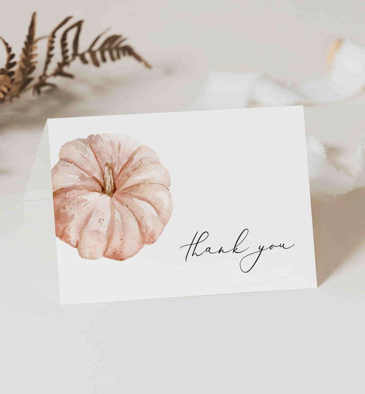 Minimal Pumpkin Baby Shower Thank You Card Printable