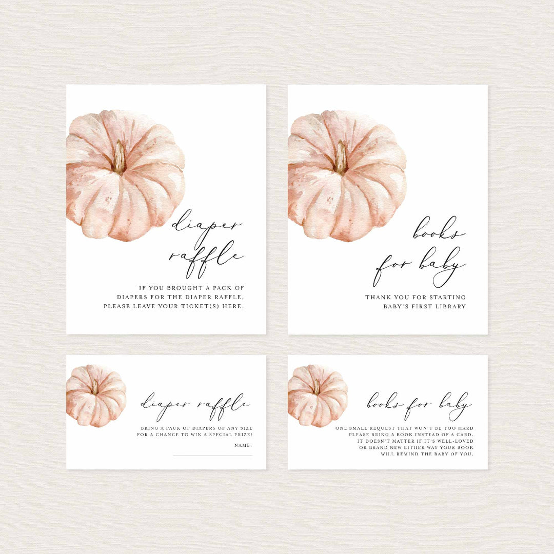 Minimal Pumpkin Baby Shower Suite Printable