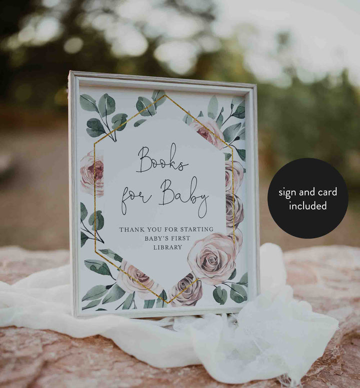 Boho Rose Baby Shower Books For Baby Printable