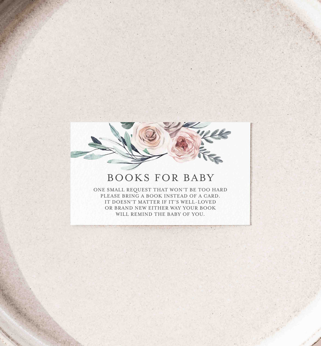 Boho Rose Baby Shower Books For Baby Printable